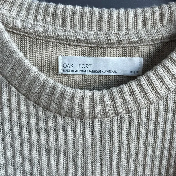 Cropped Ribbed Beige Sweater - Picture 3 of 5